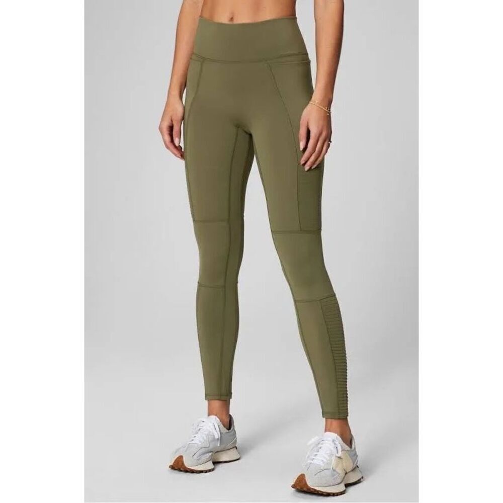 ✨Fabletics Motion365+ High-Waisted Moto Green Sz Small Leggings✨